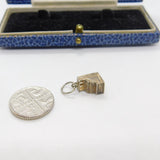 Sterling Silver Traditional Cash Register Charm Pendant Vintage c1970