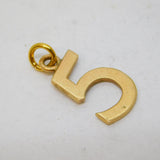 9ct Yellow Gold Number 5 Charm or Pendant Vintage c1970s