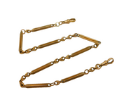 Victorian 9ct Yellow Gold Trombone Link Watch Chain Antique c1890s