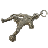 Sterling Silver Heavy Cast Football Player Charm Pendant Vintage c1970 10g