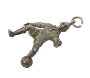 Sterling Silver Heavy Cast Football Player Charm Pendant Vintage c1970 10g
