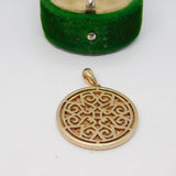 Sterling Silver Pave Set CZ Double-Sided Charm Pendant Vintage c1970