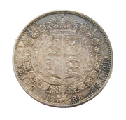 Queen Victoria .925 Silver Half Crown Coin Antique 1888 Very Fine Condition