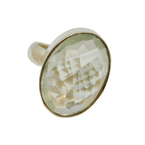 Sterling Silver Chunky Faceted Citrine Statement Ring Vintage c1970 Size O