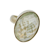 Sterling Silver Chunky Faceted Citrine Statement Ring Vintage c1970 Size O