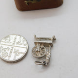 Sterling Silver Spinning Wheel Charm Pendant Vintage c1970