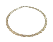 Italian Sterling Silver Flat Braided Collar Style Necklace Contemporary c1990