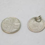 Sterling Silver Victorian Threepence Coin Charm Pendant Antique 1891