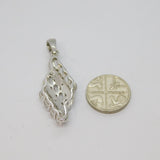 Sterling Silver 12 Stone White Sapphire Dress Charm Pendant Vintage c1970