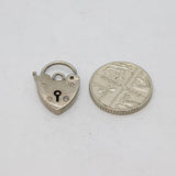 Sterling Silver Heart Padlock Bracelet Clasp Charm Vintage 1977 London