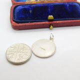Sterling Silver Circular St Christopher Charm Pendant Vintage c1970