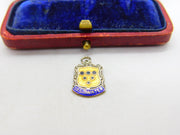 Sterling Silver and Enamel Ullswater Travel Shield Charm Pendant Vintage c1970