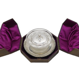 Boxed Victorian Sterling Silver & Glass Dessert Dish with Royal Cypher Antique