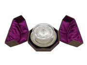 Boxed Victorian Sterling Silver & Glass Dessert Dish with Royal Cypher Antique