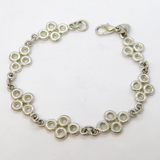 Sterling Silver Bubble Pattern Panel Bracelet Vintage c1990s