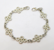 Sterling Silver Bubble Pattern Panel Bracelet Vintage c1990s