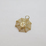 Sterling Silver Spider In Web Charm Or Pendant Vintage c1970s