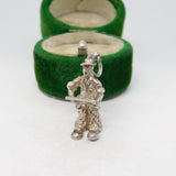 Sterling Silver Cartoon Figure with Ladder Charm Pendant Vintage c1970