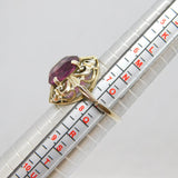 Sterling Silver Faceted Amethyst Fancy Setting Dress Ring Vintage c1970 Size P