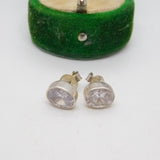 Pair of Sterling Silver Paste Set Stud Earrings Vintage c1970