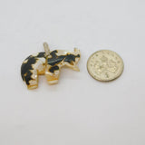 Sterling Silver Cowrie Shell Carved Elephant Form Charm Pendant Vintage c1970s