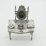 19th Century Dutch Sterling Silver Dolls House Dressing Table Antique c1880