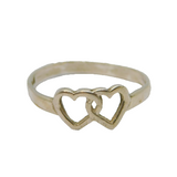 Sterling Silver Entwined Open Hearts Dress Ring Vintage 1987 Birmingham Size I