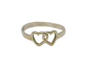 Sterling Silver Entwined Open Hearts Dress Ring Vintage 1987 Birmingham Size I