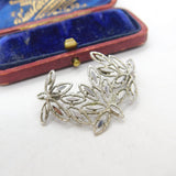 Sterling Silver Floral Pattern Brooch Pin Vintage c1970