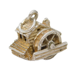 Sterling Silver Traditional Water Mills House Charm Pendant Vintage c1970