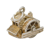 Sterling Silver Traditional Water Mills House Charm Pendant Vintage c1970