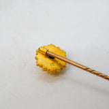 Victorian 15ct Gold & Diamond Etruscan Style Stick Pin Antique c1890s