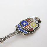 Edwardian Sterling Silver & Enamel Hamilton Souvenir Spoon Antique c1910