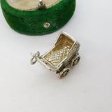 Sterling Silver Baby in the Pram Charm Pendant Vintage c1970