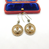 Sterling Silver Filigree Dangle Drop Nouveau Earrings Antique c1920 Art Deco