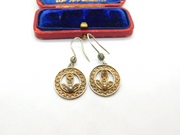 Sterling Silver Filigree Dangle Drop Nouveau Earrings Antique c1920 Art Deco