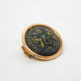 Boer War Period 9ct Rose Gold Mounted Military Button Sweetheart Brooch c1900