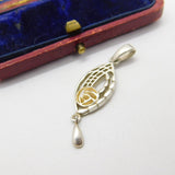 Sterling Silver Abstract Rose Charm Pendant Vintage c1970