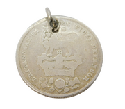 Sterling Silver George IV Coin Charm Pendant Antique 1825