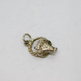 Sterling Silver Flower Basket Charm Pendant Vintage c1970