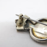 Victorian Sterling Silver & Gold Flower Basket Sweetheart Brooch Antique c1890