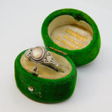 Sterling Silver Mother Of Pearl Cabochon Ring Vintage c1970 Size L