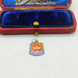 Sterling Silver Isle of Weight Traveller Shield Charm Pendant Vintage c1970