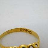 Edwardian 18ct Gold, Almandine Garnet & Diamond Boat Ring Antique Chester