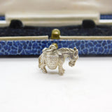 Sterling Silver Donkey with Baskets Charm Pendant Vintage c1970