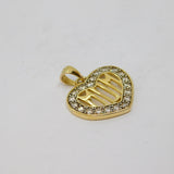 Gold On Sterling Silver CZ Set Open Heart "MUM" Charm Pendant Vintage c1970