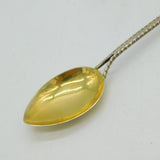 Edwardian Gold on Sterling Silver Enamel Newquay Souvenir Spoon Antique 1905