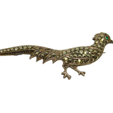 Continental .835 Silver Marcasite Pheasant Art Deco Brooch Pin Antique c1930's