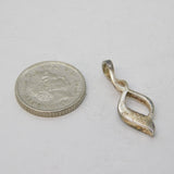 Sterling Silver Abalone Set Drop Charm Pendant Vintage c1970s