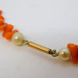 19th Century 9ct Rose Gold, Coral & Pearl Dress Necklace Antique c1900